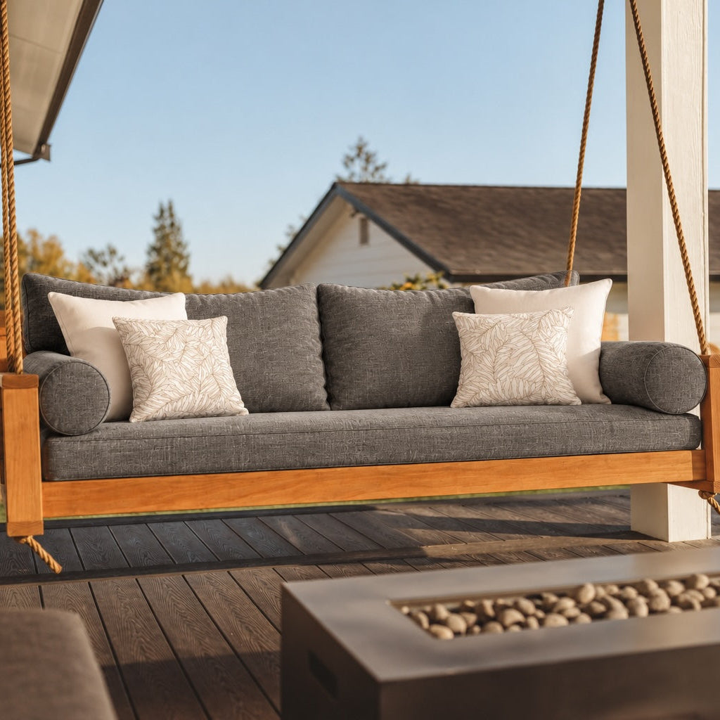 Twin 9-Piece Swing Bed Cushion Set – Cast Slate Sunbrella