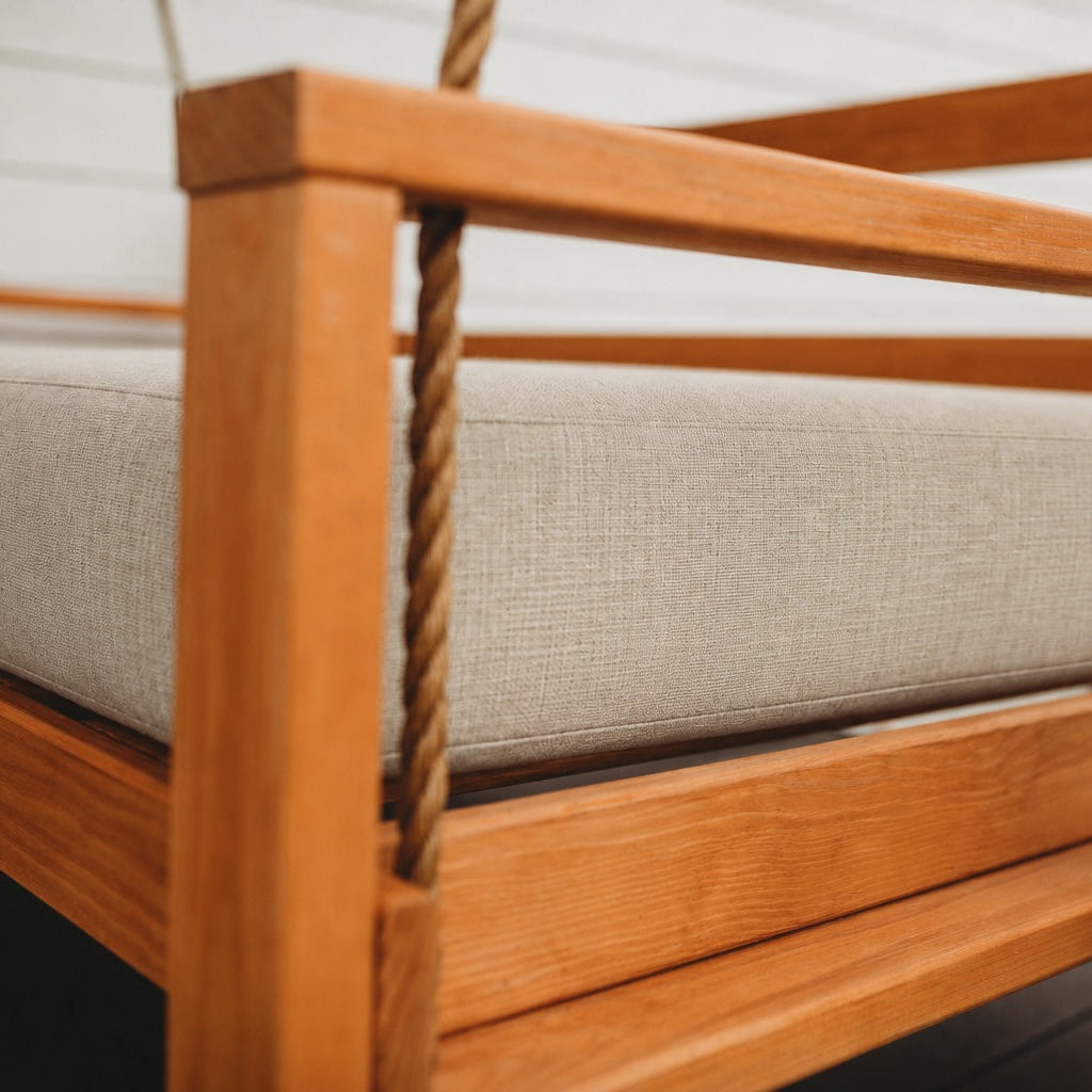 Full Swing Bed Seat + Back Cushion Set – Canvas Flax Sunbrella