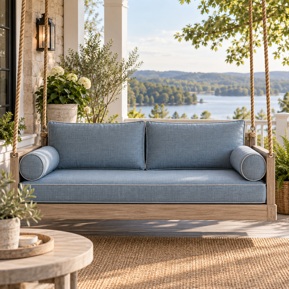 Swing Bed Back Cushion Set with Sunbrella Fabrics