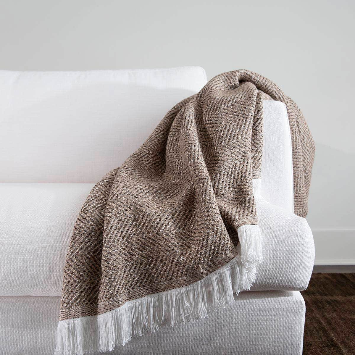Sunbrella Herringbone Signature Indoor/Outdoor Throw